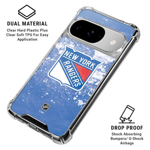 NHL New York Rangers Frozen Google Pixel 10 Clear Case